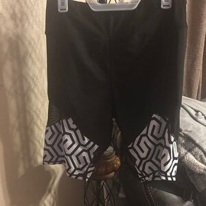 Black and White Geometric Patterned Shorts